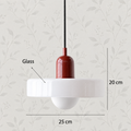 Glass disc pendant light White / Burgundy