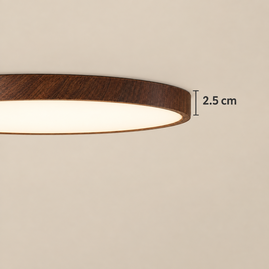 Side view of the ultra-slim LED ceiling light, only 2.5 cm deep