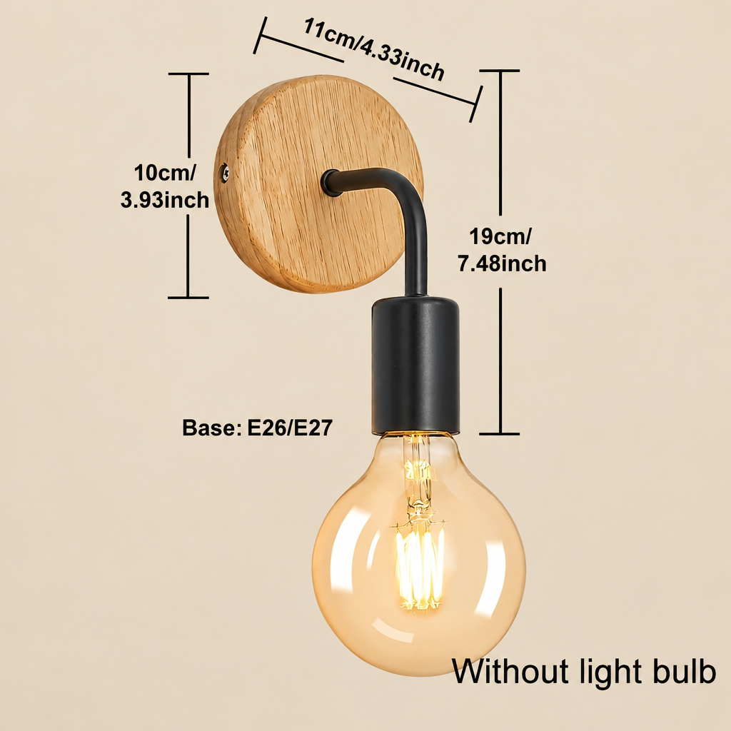 Wooden wall light dimensions