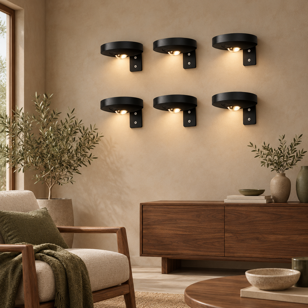 Black picture lights, set of 6