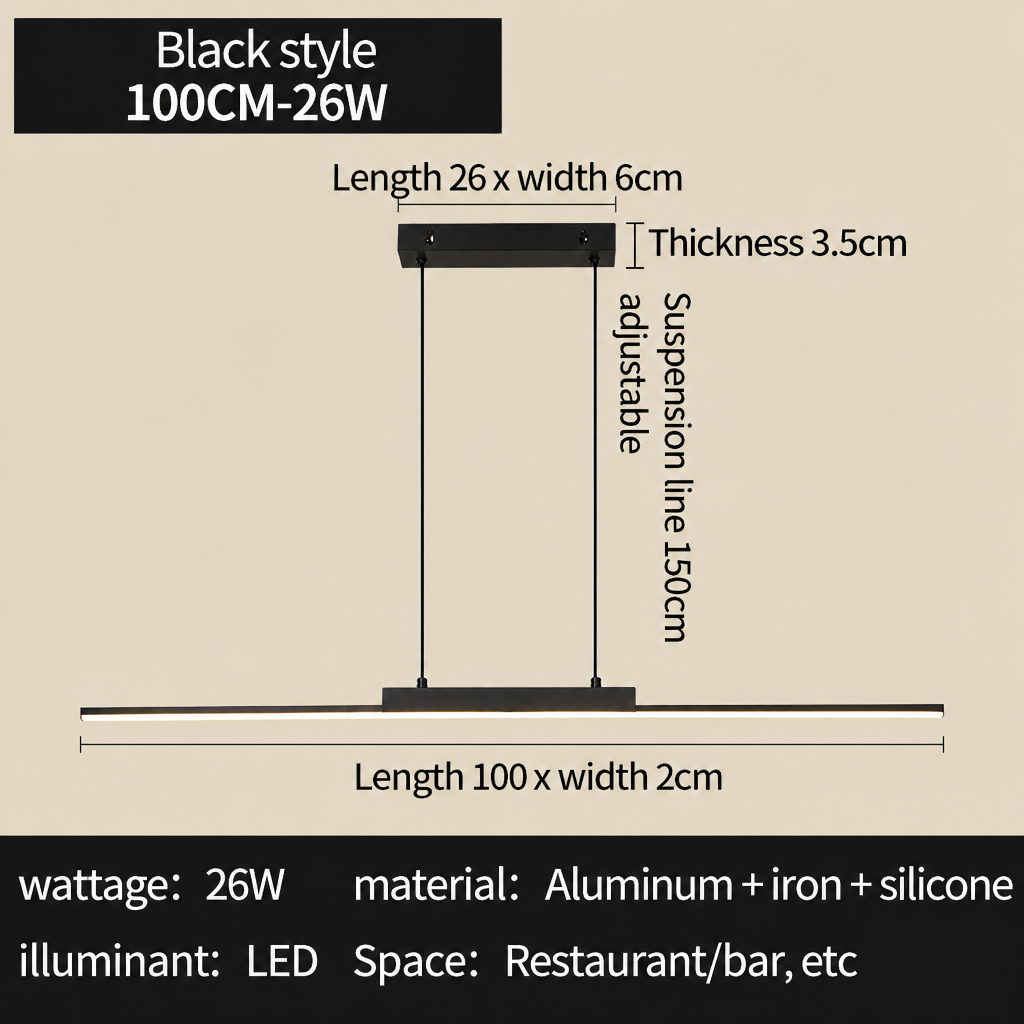 Linear pendant dimensions