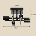 Industrial 4-light ceiling light in black with dimensions